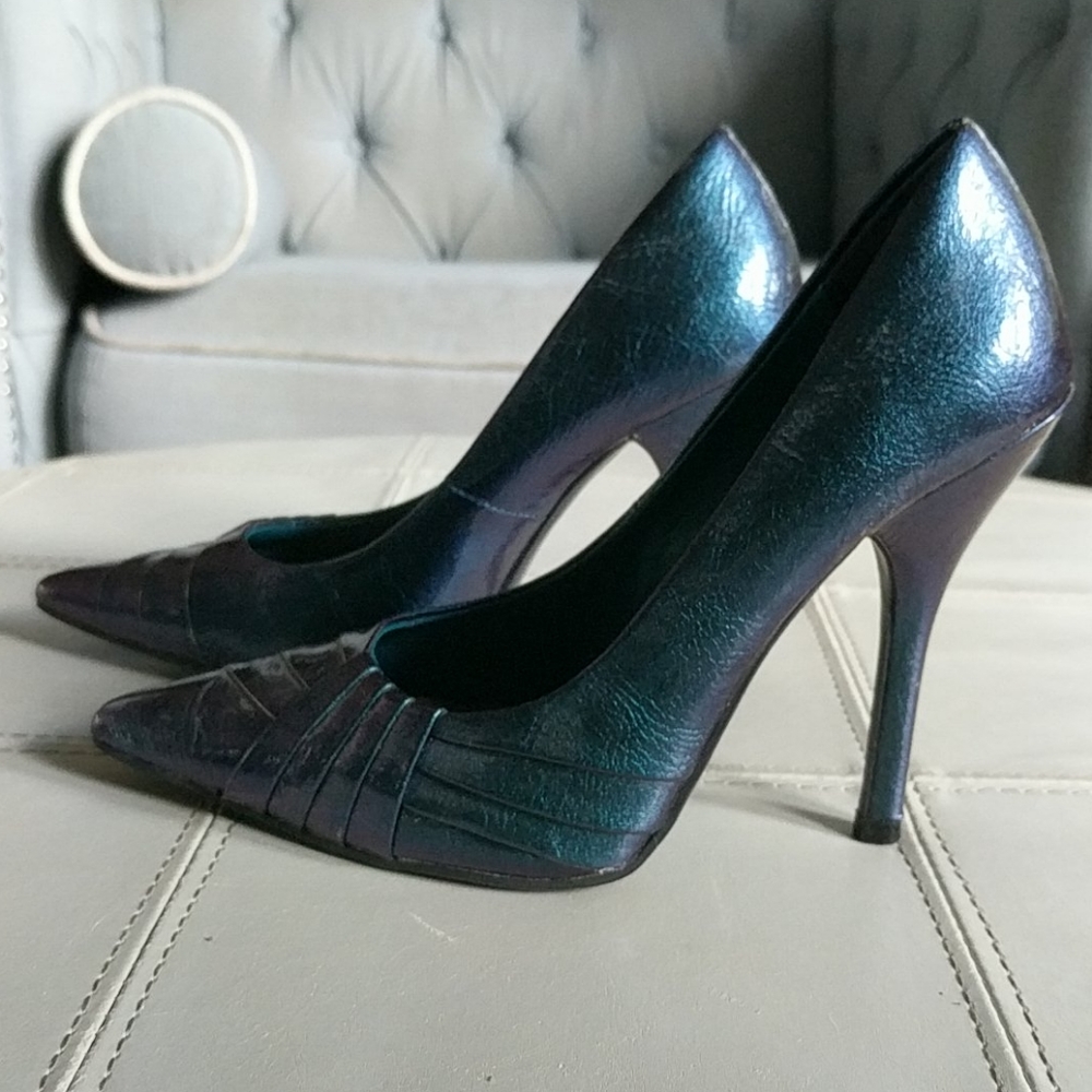 ❄️ Metallic Blue Purple High Heels - Picture 3 of 5